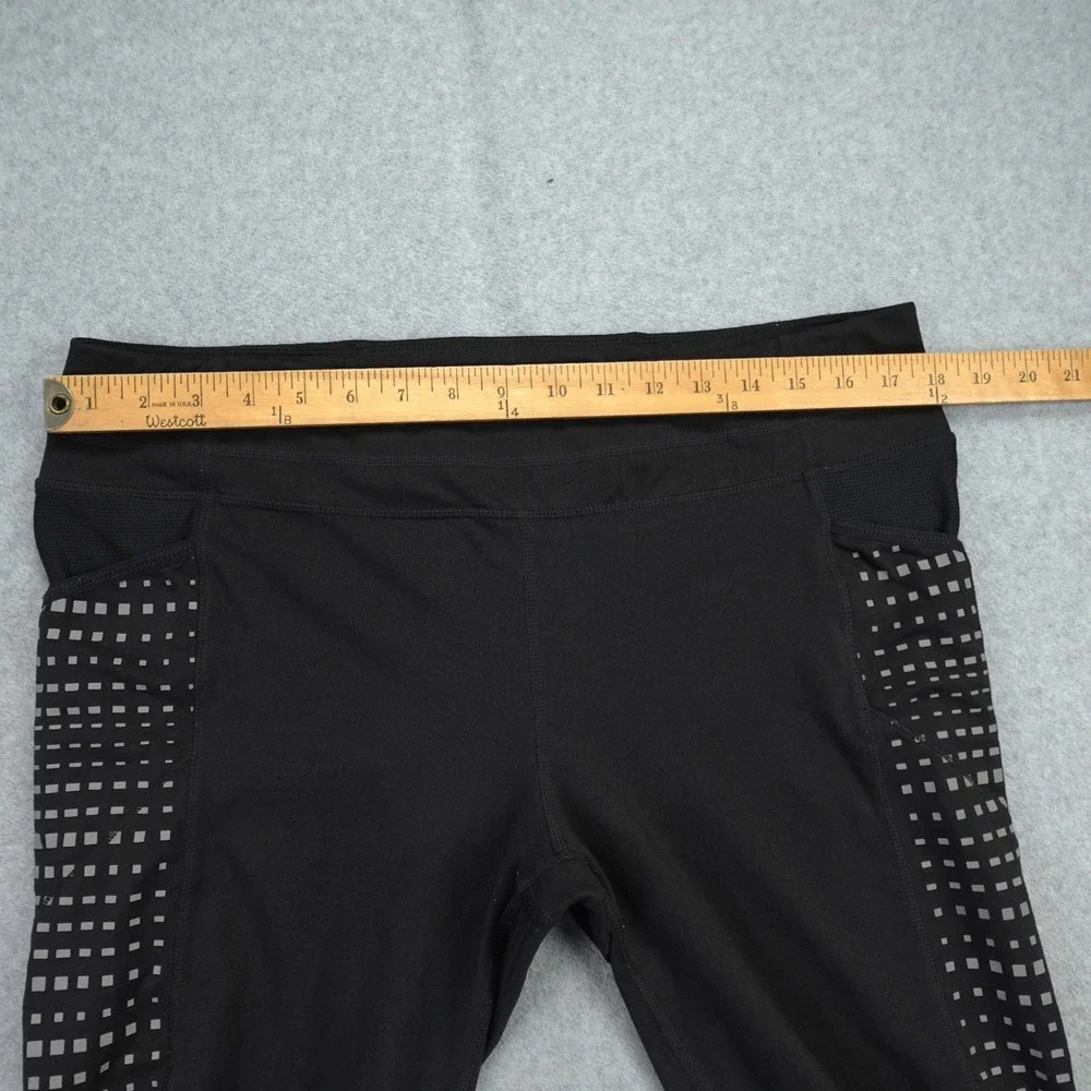 Athleta Leggings Womens XL Black Be Free Tight Reflective Running‎ Pockets